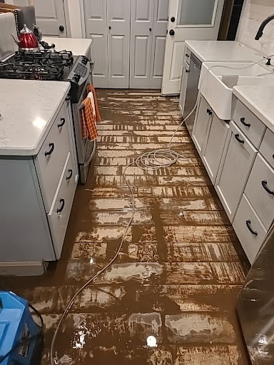 Water damage restoration in a home