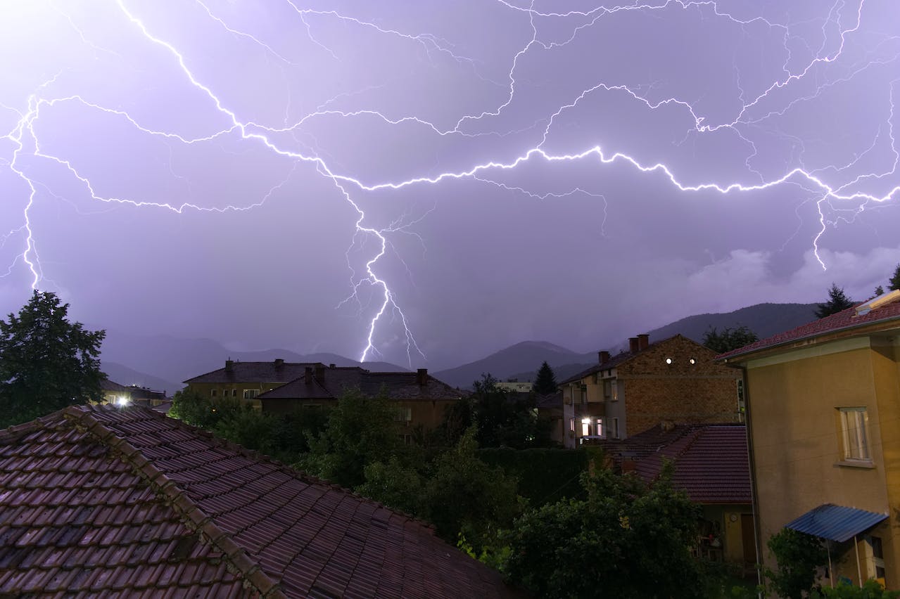 storm over houses